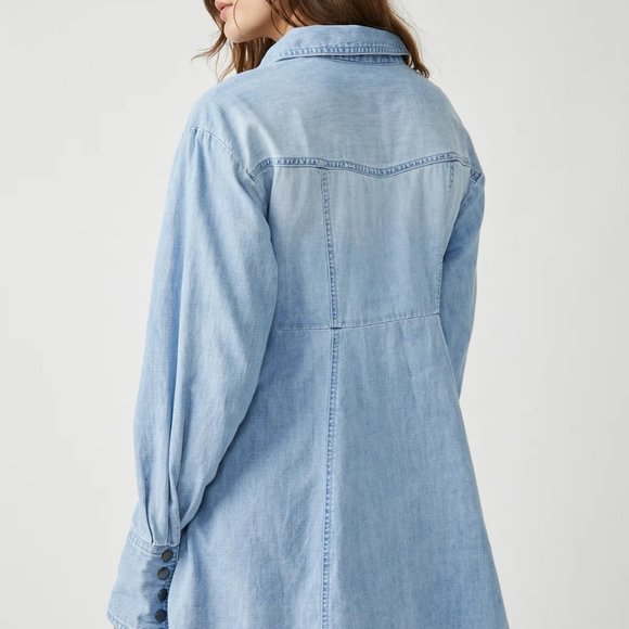 Free People Sammi Denim Mini Dress - Picture 4 of 9